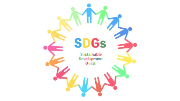 SDGs Loop animation of logo using 17 designated colors (white background) - Footage, Video