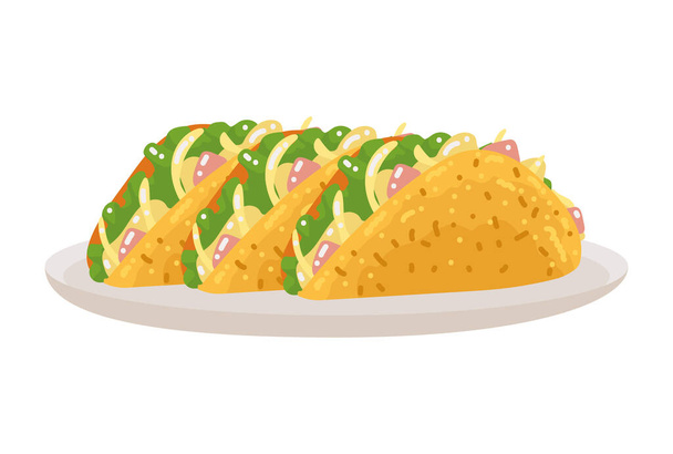 meksykańskie tacos jedzenie - Wektor, obraz