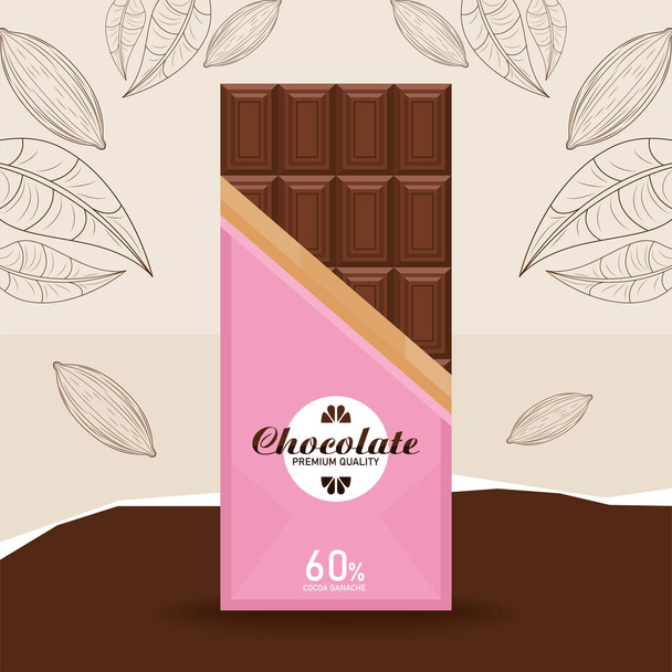 letras de chocolate en la barra - Vector, imagen