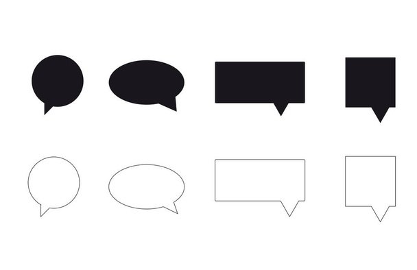 Blank black and white speech bubbles  - Photo, Image