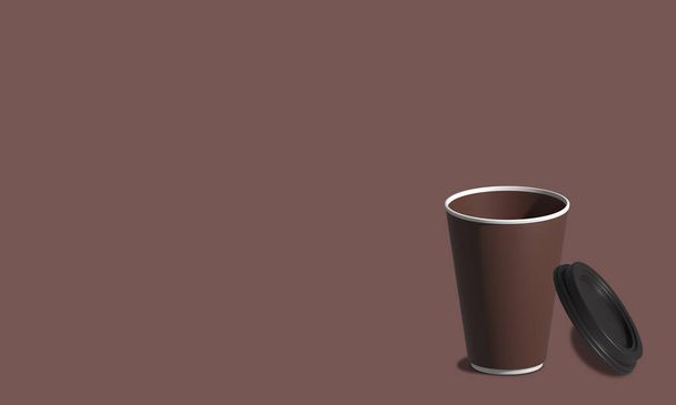 Un modello di tazza di caffe '. Render realistica illustrazione 3d. Design del pacchetto mockup per il branding. Via il caffè. Caffè da portare via - Foto, immagini