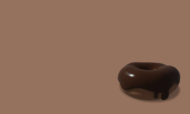 Chocolate donut or doughnut 3d rendering - Photo, Image