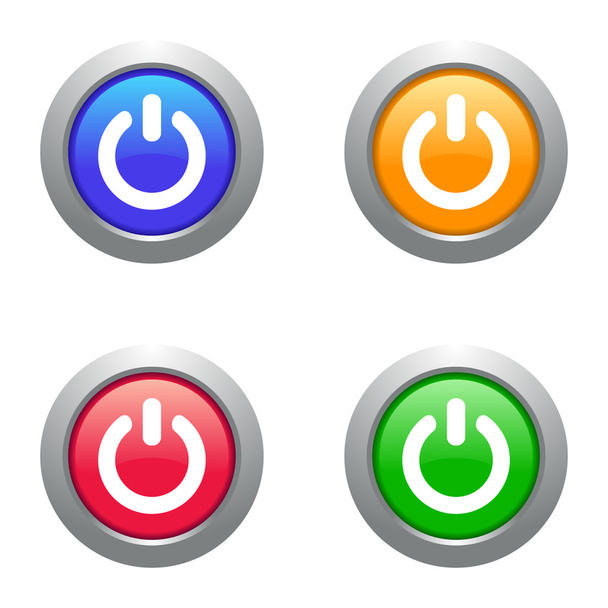 Web power buttons - Vector, Image