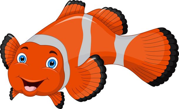 Wektor ilustracja Cute clown ryb kreskówki na białym tle - Wektor, obraz