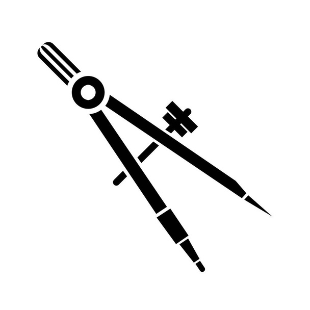 Kompassi jakaja kuvake vektori merkki yksinkertainen tyyli kuvamerkki eristetty valkoinen. Yksityiskohtainen logo paperikauppaan. - Vektori, kuva