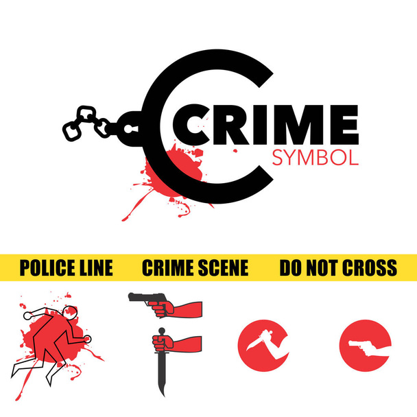símbolos comuns da cena do crime para logotipo, infográfico, ícones, elemento de design ou qualquer outro propósito. - Vetor, Imagem