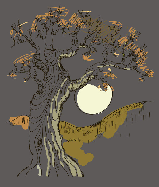 ručně kreslenou strom izolované symbol vektorové ilustrace - Vektor, obrázek