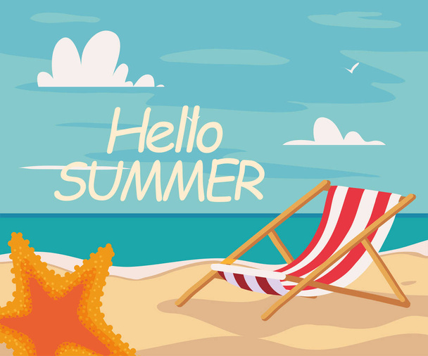 hello summer beach - Vector, Image