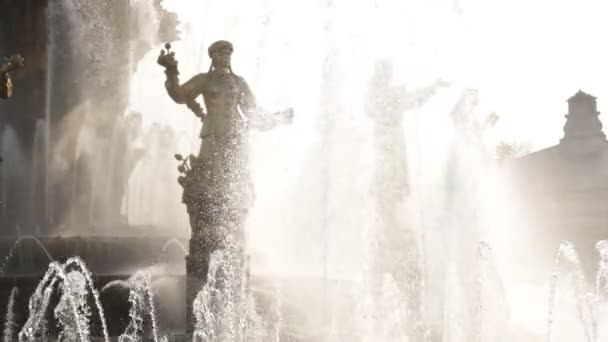 Fountain of Friendship of people, Moscow, Russian Federation - Materiał filmowy, wideo
