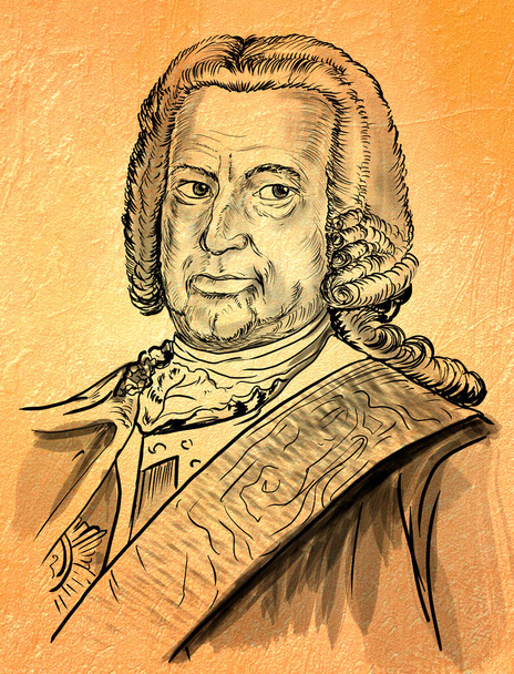 Ernst Johann von Biron was hertog van Koerland en Semigallia en kort regent van het Russische Rijk in 1740. - Foto, afbeelding