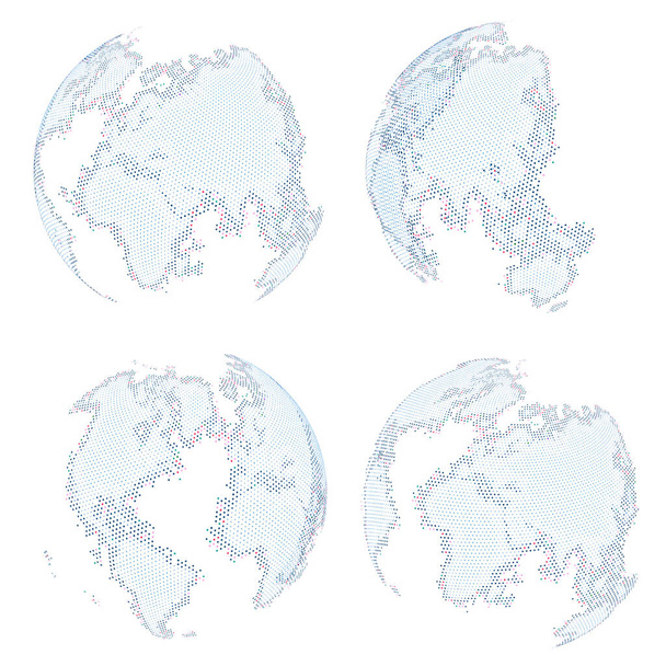 abstract sphere. world map. global network. vector illustration - Wektor, obraz