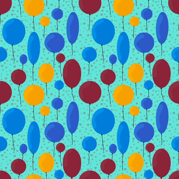 Birthday balloons seamless pattern for fabrics and packaging and gifts and cards and linens and kids and wrapping paper - Fotografie, Obrázek