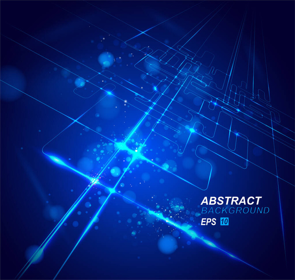 abstract technology background with glowing lines and dots. vector illustration - Vektor, Bild