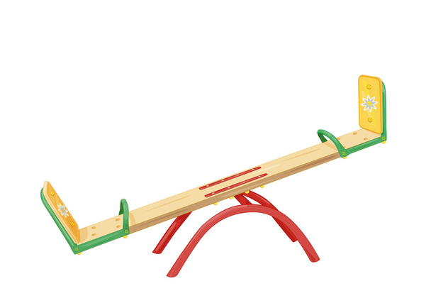 Playground for children. Illustration of seesaw  - Vector, imagen