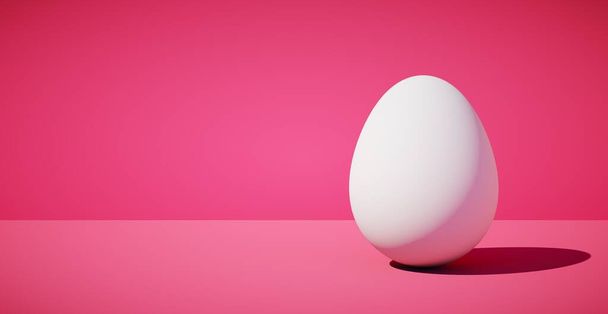 Jasné prázdné pozadí s vejcem. 3D vykreslování - Fotografie, Obrázek