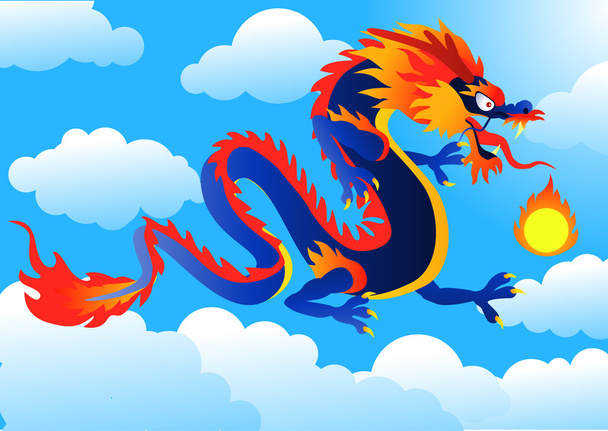 Chinese draak - Vector, afbeelding