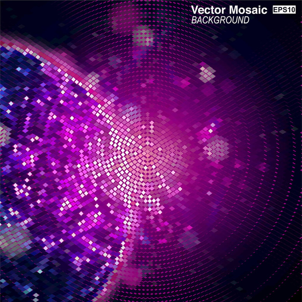 abstract background with glowing dots and circles - Vector, Imagen