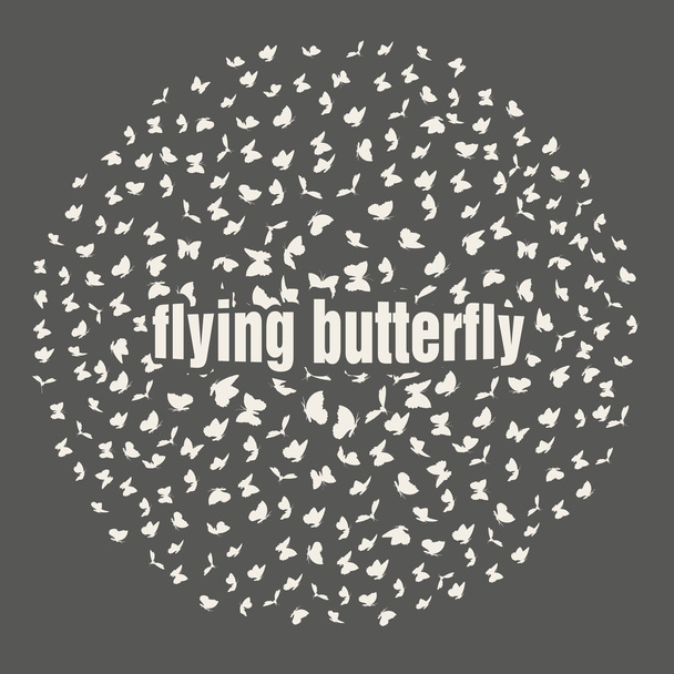 butterflies flying in a circle scatter in different directions. - Vector, Image