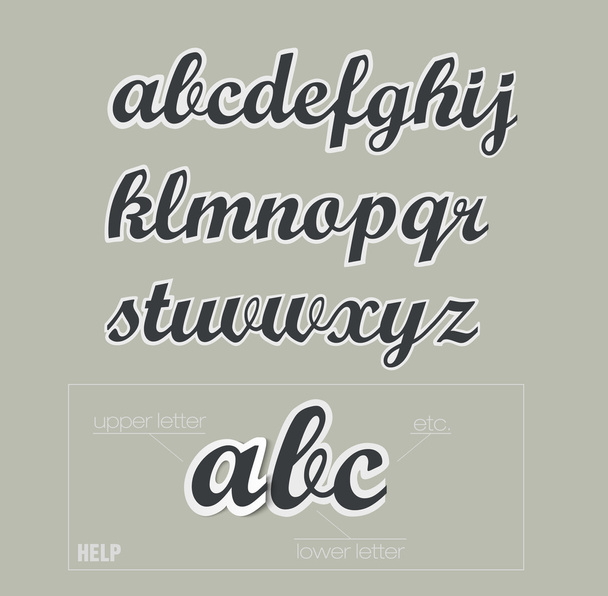vector paper uppercase alphabet with shadows - Vektor, Bild