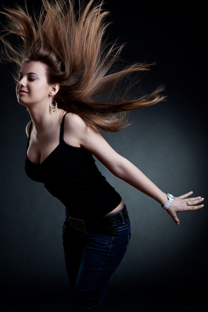 Sexy woman with blown hair - Foto, Imagem
