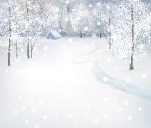 zima śnieg krajobraz - Wektor, obraz