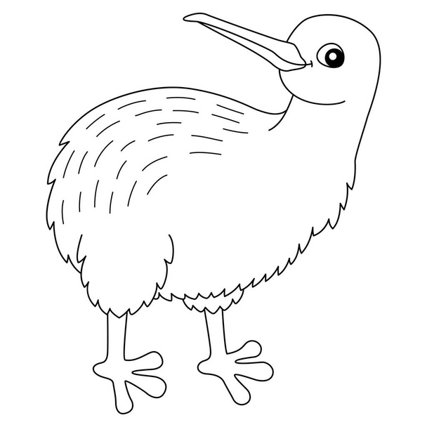 Página para colorear animal Kiwi aislado para niños - Vector, imagen