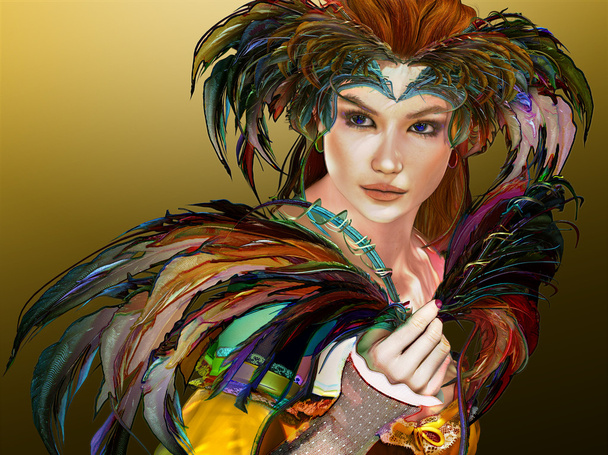 Feathered Girl, 3d CG - Photo, Image