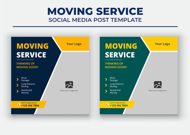 Moving House Social Media sablonok, Mozgó szolgáltatás Social Media - Vektor, kép