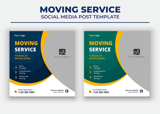 Moving House Social Media sablonok, Mozgó szolgáltatás Social Media - Vektor, kép
