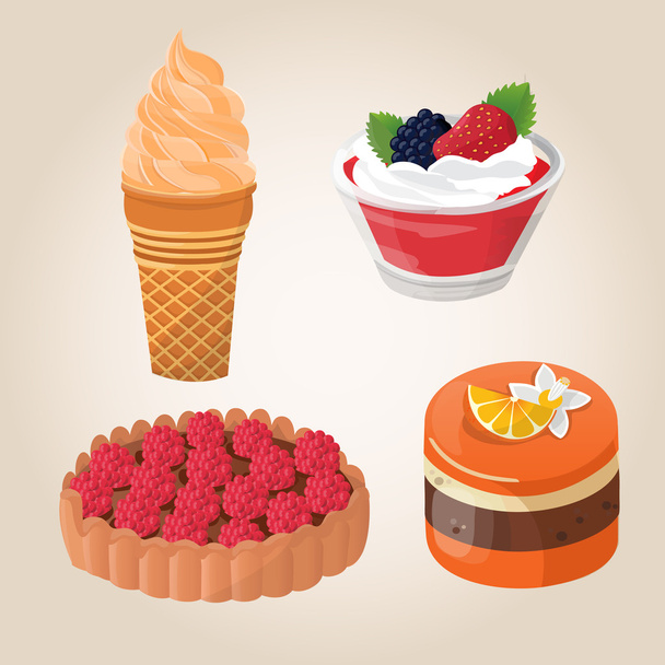 Sweet cakes - Vector, Image