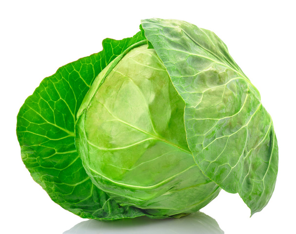 Green cabbage isolated on white background - Foto, immagini