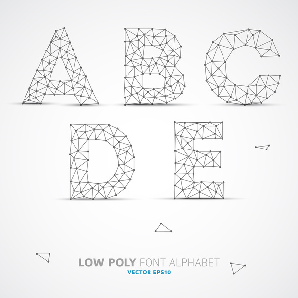 Vector low poly alphabet font - Vector, Image