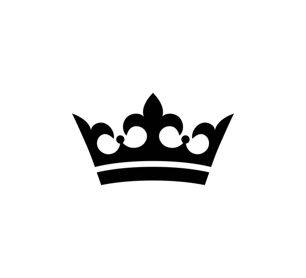 fekete vektor király koronák és ikon fehér háttér. Korona sziluett. Vektor illusztráció. Emblem és királyi szimbólumok. - Vektor, kép