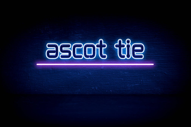 krawat ascot - niebieski neon ogłoszenie tablicy - Zdjęcie, obraz