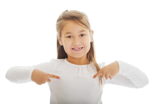 Girl pointing herself - Photo, image