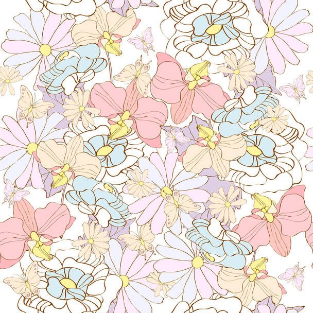 flowers pattern - Вектор,изображение