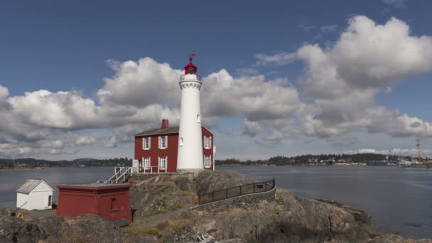 Fisgard latarnia morska na wyspie Vancouver - Materiał filmowy, wideo