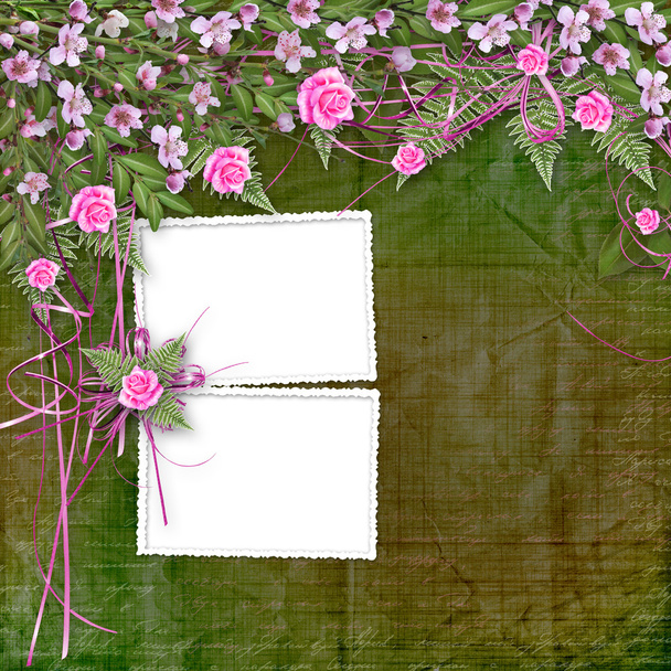 Написання абстрактного фону з рамкою і квітковим красивим буком
 - Фото, зображення
