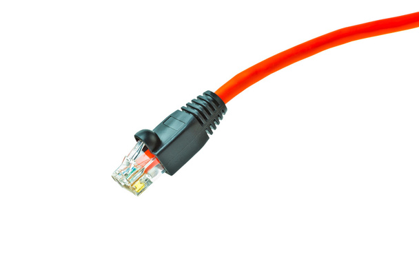 Cable Ethernet LAN aislado sobre fondo blanco
 - Foto, imagen