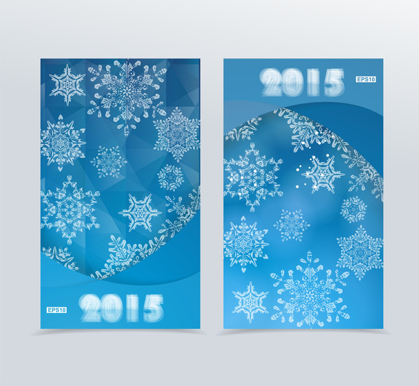 Banners with a Blue Winter Background with Snowflakes - Вектор,изображение