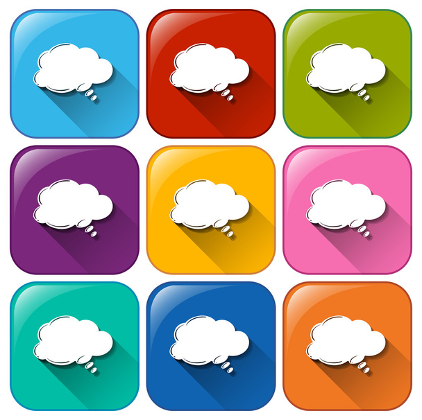 Symbole mit leeren Cloud-Vorlagen - Vektor, Bild