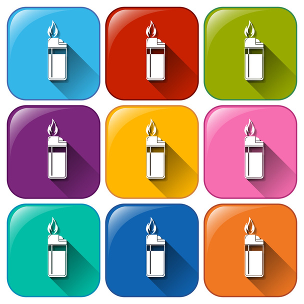 Rounded icon with lighters - Vector, Imagen