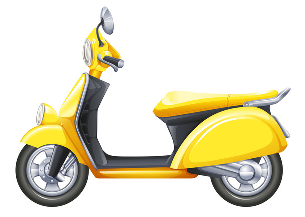 黄色のスクーター - ベクター画像