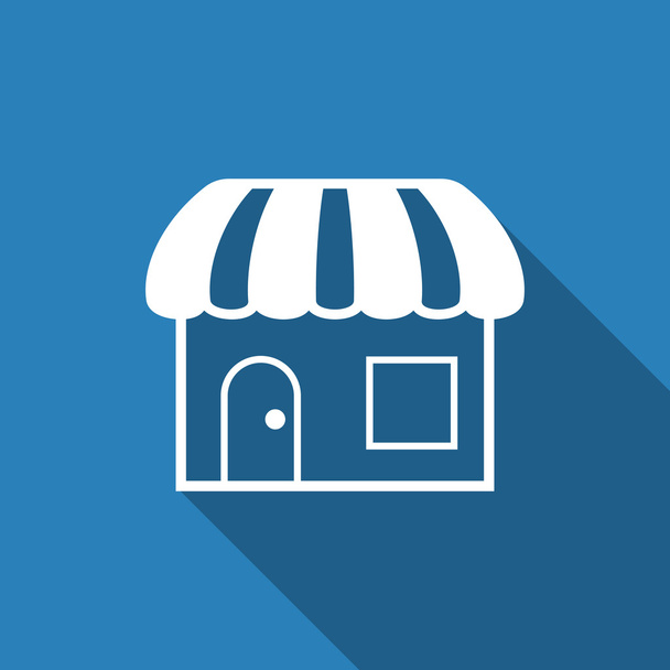 Store icon with long shadow - Vector, Image