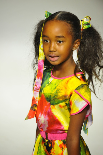 Model walks the runway during the Alivia Simone preview at petite PARADE Kids Fashion Week - 写真・画像