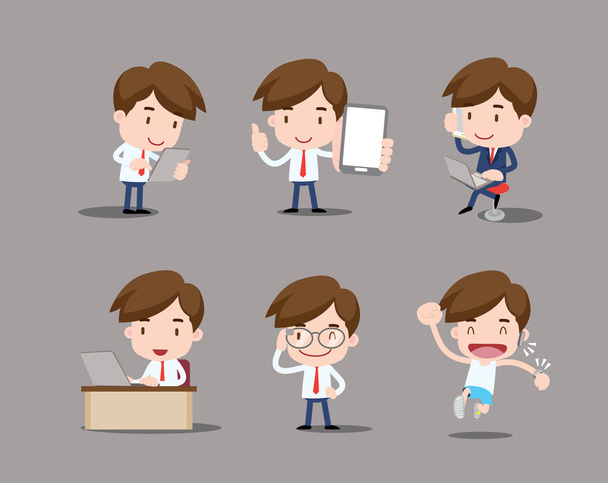 Business character - mobile & wearable - Vector, Image