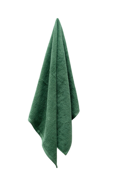 πράσινο πετσέτα σε λευκό φόντο - Φωτογραφία, εικόνα