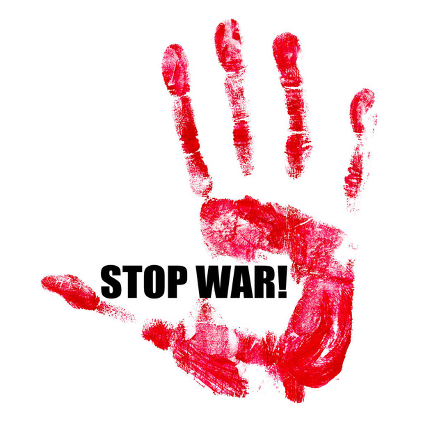 Zastavit válku s otiskem rukou - Vektor, obrázek
