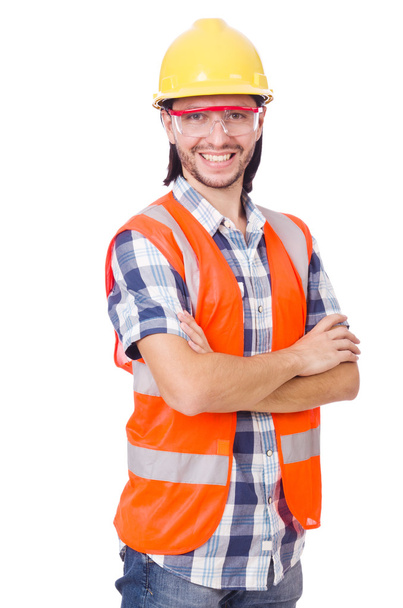 Промышленный рабочий изолирован на белом фоне - Фото, изображение