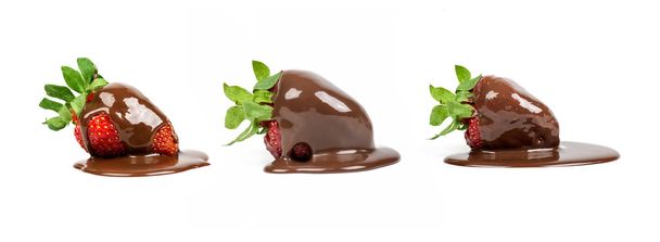 Σύνολο φράουλα στη σοκολάτα - Φωτογραφία, εικόνα